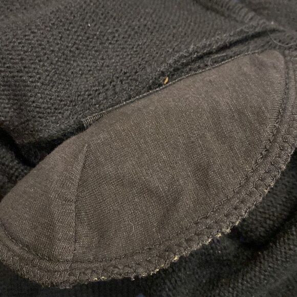 Vintage Robert Scott Ltd Black Cardigan Lambswool Blend Large Beaded Buttons - Picture 11 of 15